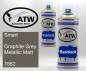 Preview: Smart, Graphite Grey Metallic Matt, 7662: 400ml Sprühdose + 400ml Klarlack - Set, von ATW Autoteile West.
